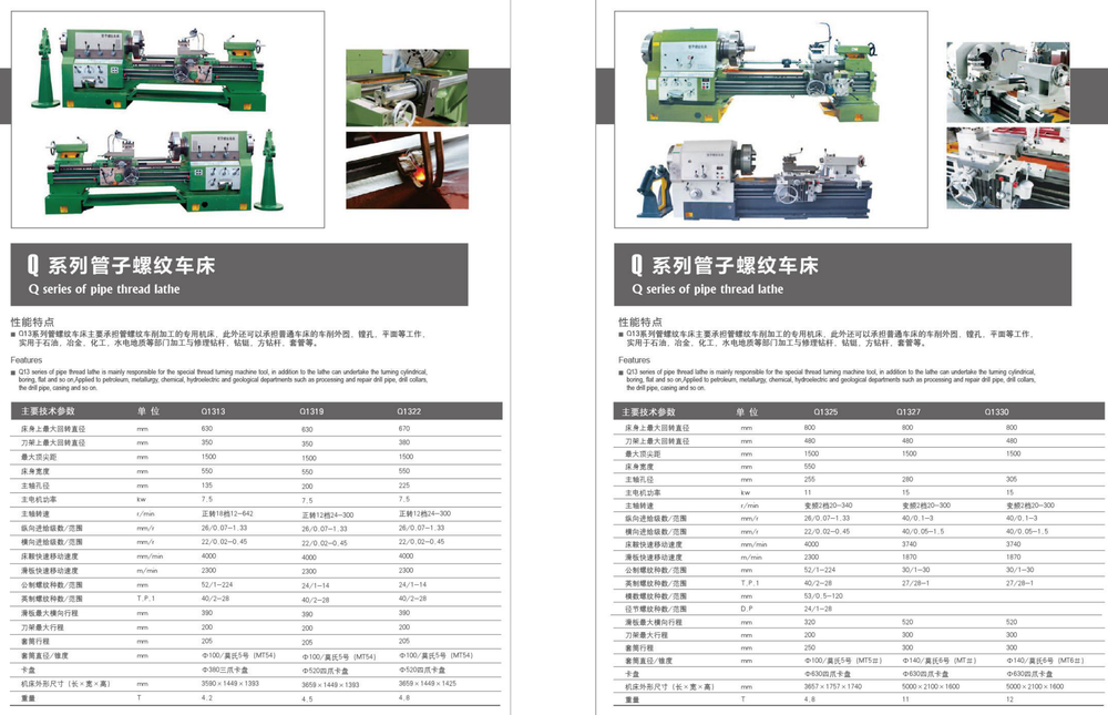 Q Series Pipe Thread Lathe